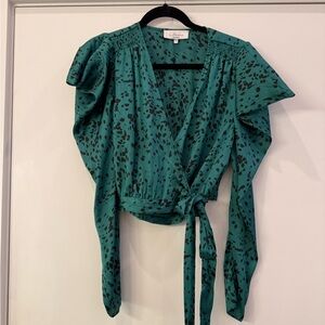 L'Academie THE LELA BLOUSE Jade Dalmatian